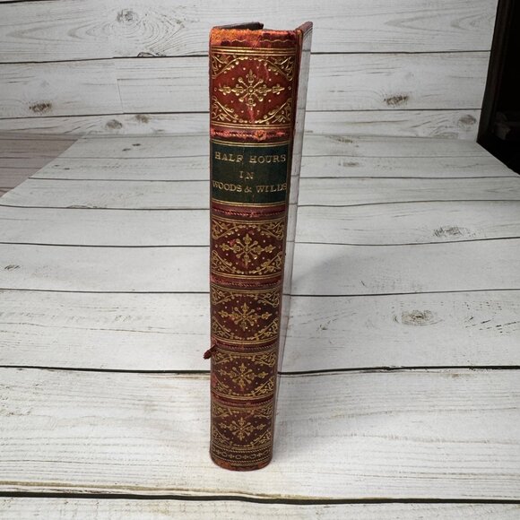 Half Hours in Woods and Wilds 1883 HC Wm. Isbister Leather Spine Gift - Picture 2 of 16
